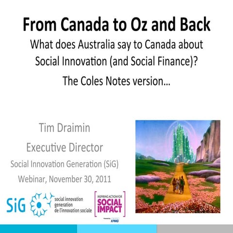 Australian social innovation from a Canadian social innovation perspective