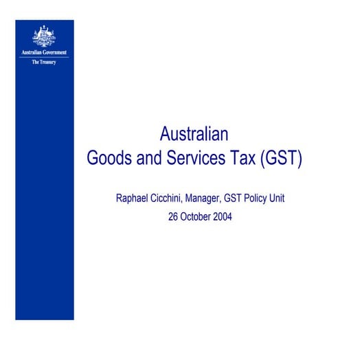 Aust treasury -gst