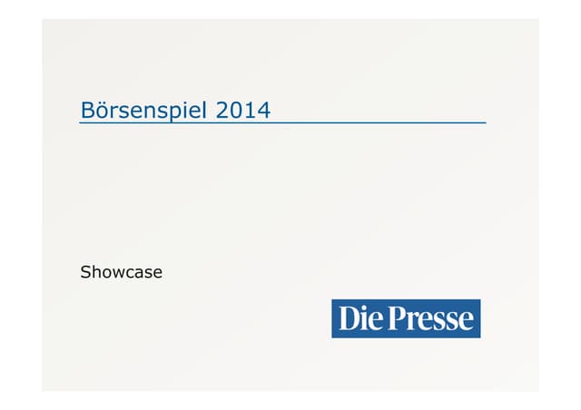 Die Presse Börsenspiel 2014