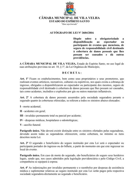 Aut 3604   dispõe sobre a obrigator...