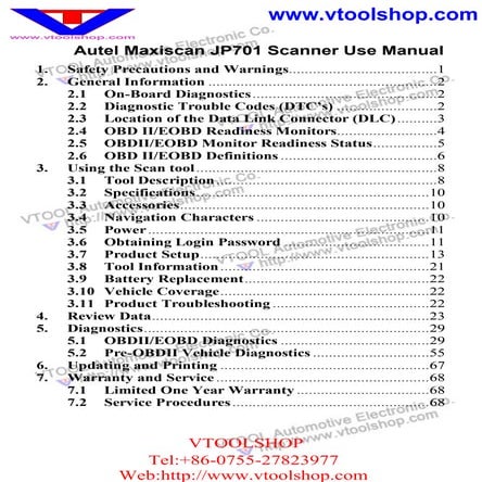 Way To Use Autel Maxiscan JP701 Scanner | VtoolShop