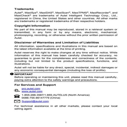 Autel MaxiCom MK808TS User Manual