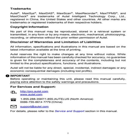 Autel MaxiLink ML329A User Manual
