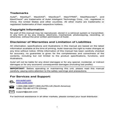 Autel Maxisys Pro MS908P User Manual