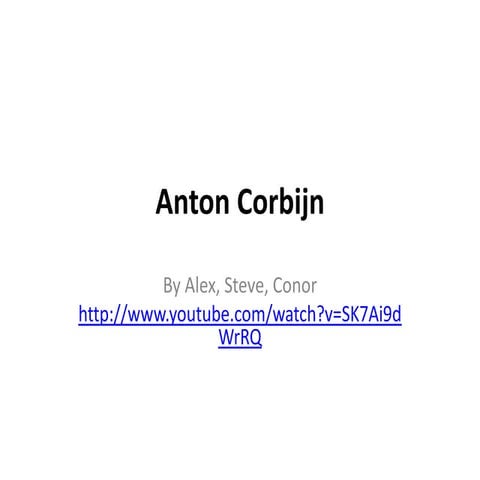 S1 - Auteur Presentation - Anton Corbijn