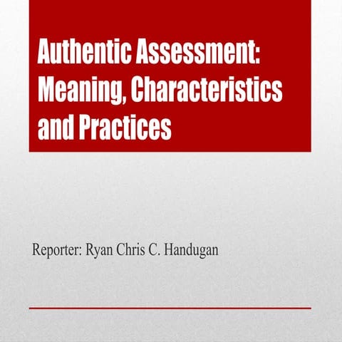 Authentic Assessment