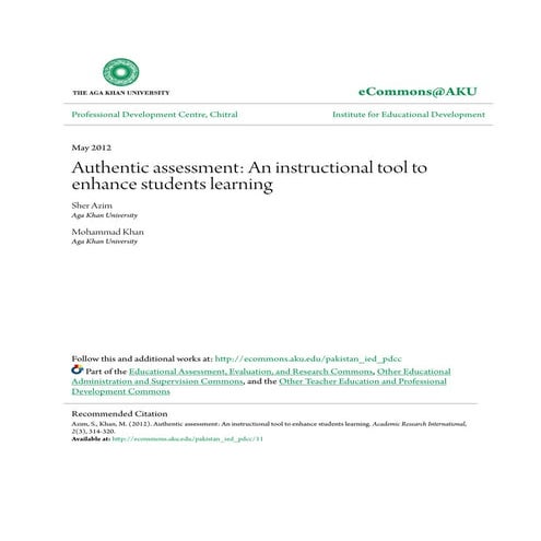 Authentic assessment 2 ppt | PDF