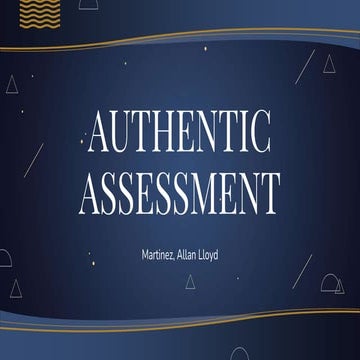 Authentic Assessment