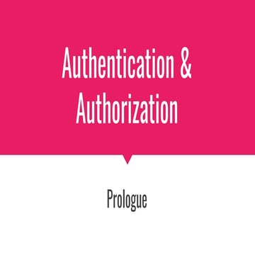 Authentication and authorization | PPT