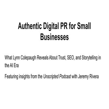 Authentic Digital PR for Small Businesses | PDF