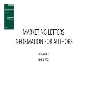 Marketing Letters Author information session