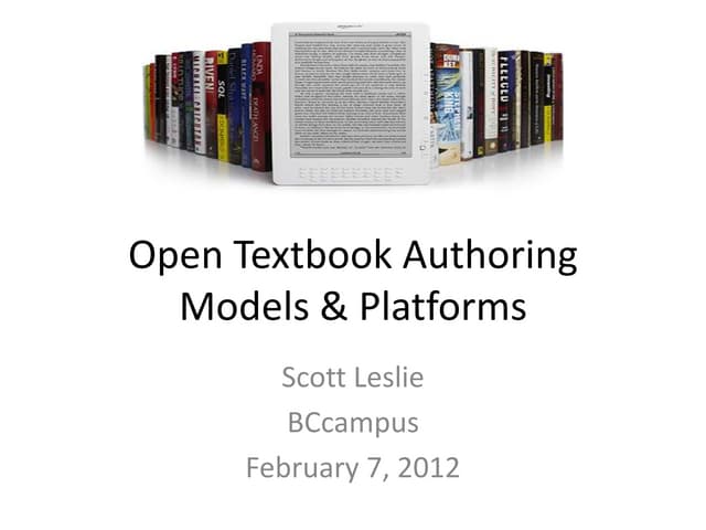 Open Textbooks Authoring Models and Tools
