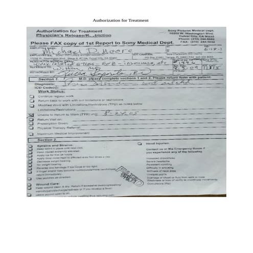 Authorization for Treatment | ODT