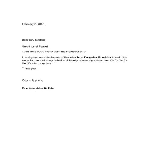 Authorization letter