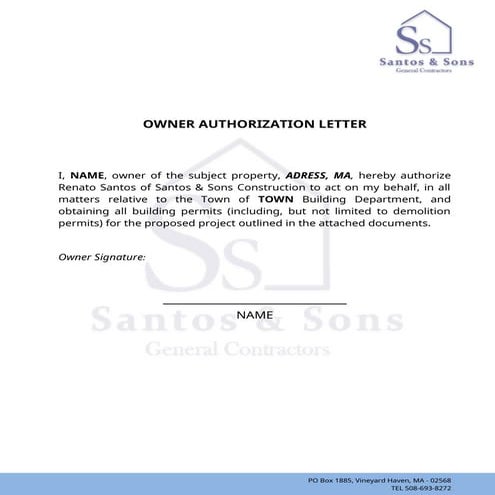 Authorization letter model to give permition | DOCX