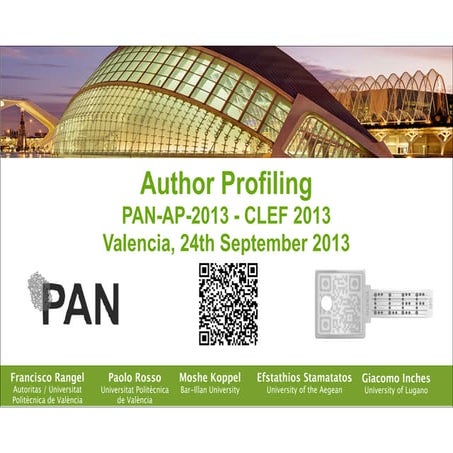 Author Profiling. PAN@CLEF-2013 Task