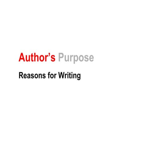 Understanding Common Purposes of Writing | PPTX