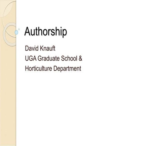 Authorship