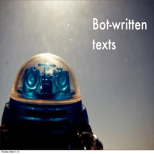 Authorship Seminar: Bot-Written Texts