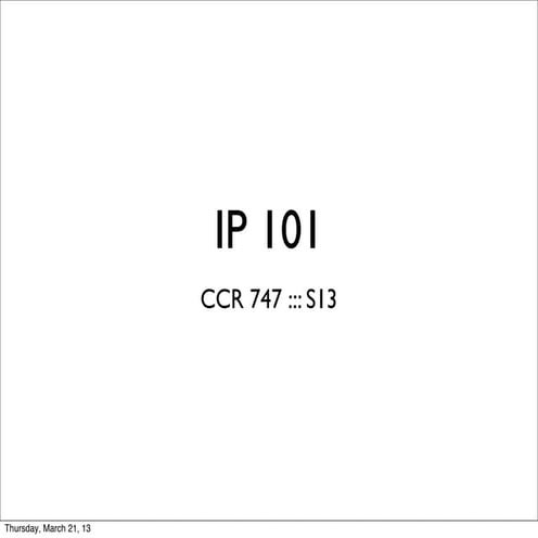 Authorship Seminar:  Intellectual Property Basics