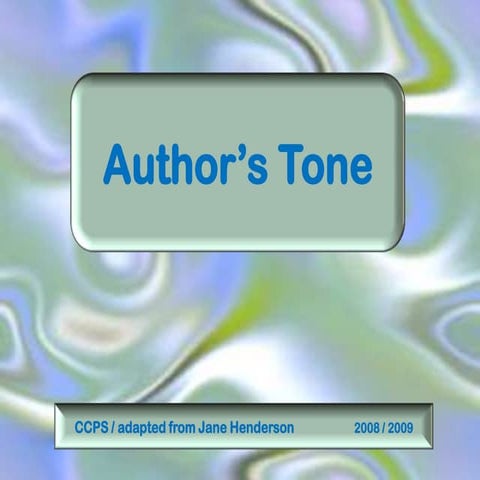 Author's tone