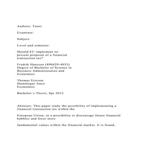 Authors Tutor ExaminerSubject Level and semest.docx