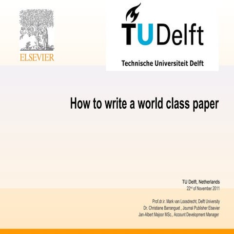 Author workshop TU Delft 20111122