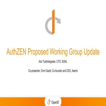 OpenID Foundation AuthZEN WG Update