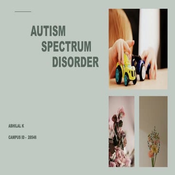Autism spectrum disorder and its classification, causes, sign and symptoms,.p...