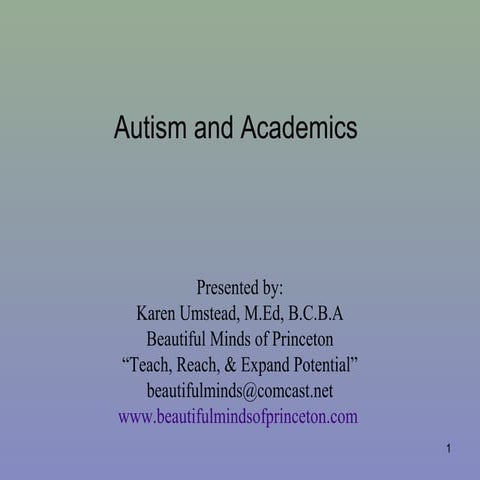 Autism & Academics NJCEC