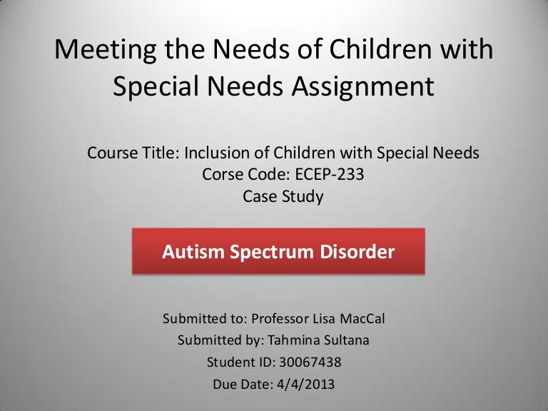 autism case study research