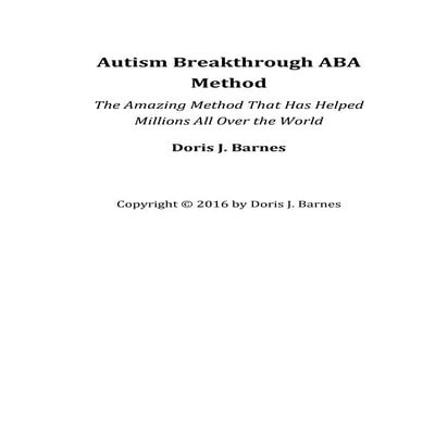 Autism Breakthrough with ABA Method