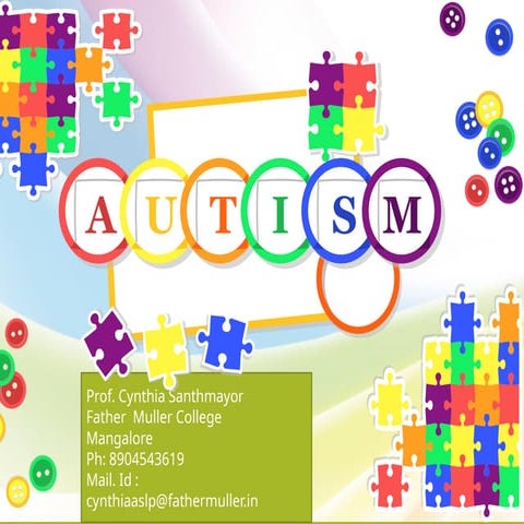 Autism Spectrum disorder and its management | PPTX