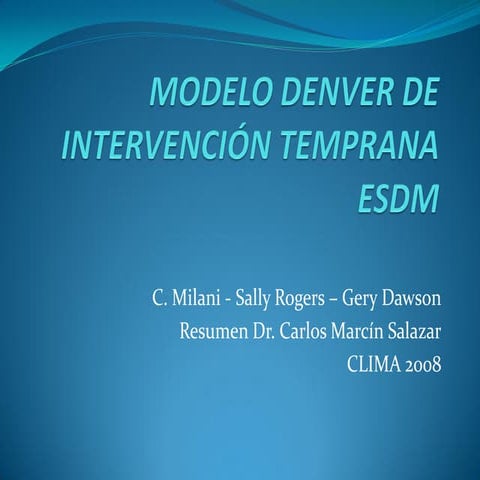 Autismo denver intervencion temprana | PDF