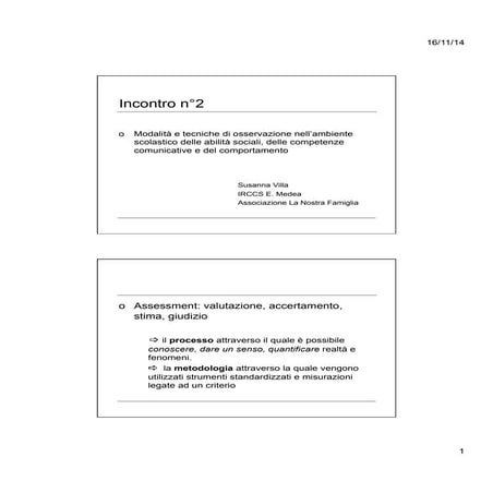 Modalità e tecniche dell'osservazione nell'ambiente scolastico ...