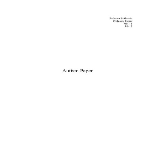 Autism paper | PDF