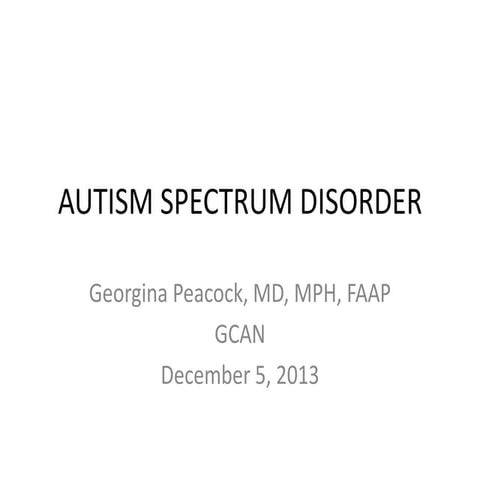 Autism Spectrum Disorder 