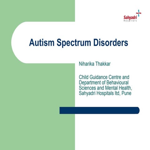Autism spectrum disorders therapies