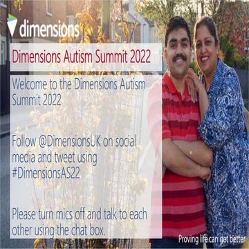 Dimensions Autism Summit 2022 conference presentation