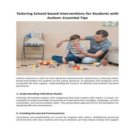Practical Tips to Make Your Classroom Autism-friendly | PDF