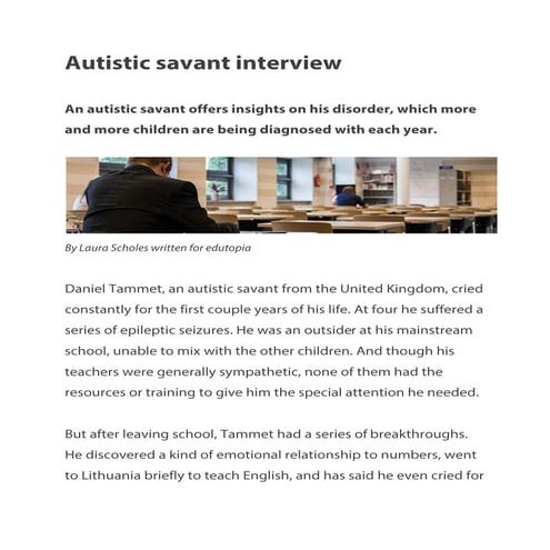 Autistic savant interview