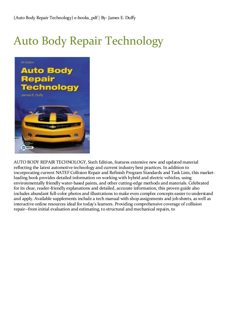 (Auto Body Repair Technology) ebooks_pdf By James E. Duffy