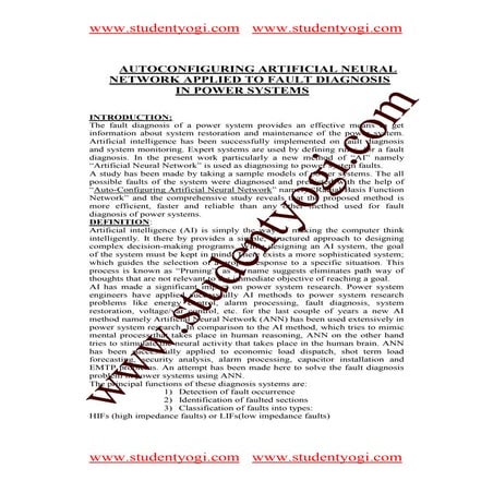 Auto Configuring Artificial Neural Paper Presentation