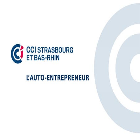 Le statut de l’auto-entrepreneur - Créer sa Boîte en Alsace (Strasbourg 2013)