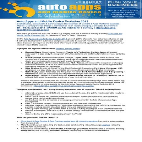 Automotive Apps and Mobile Device Evolution 2013 – Main PR