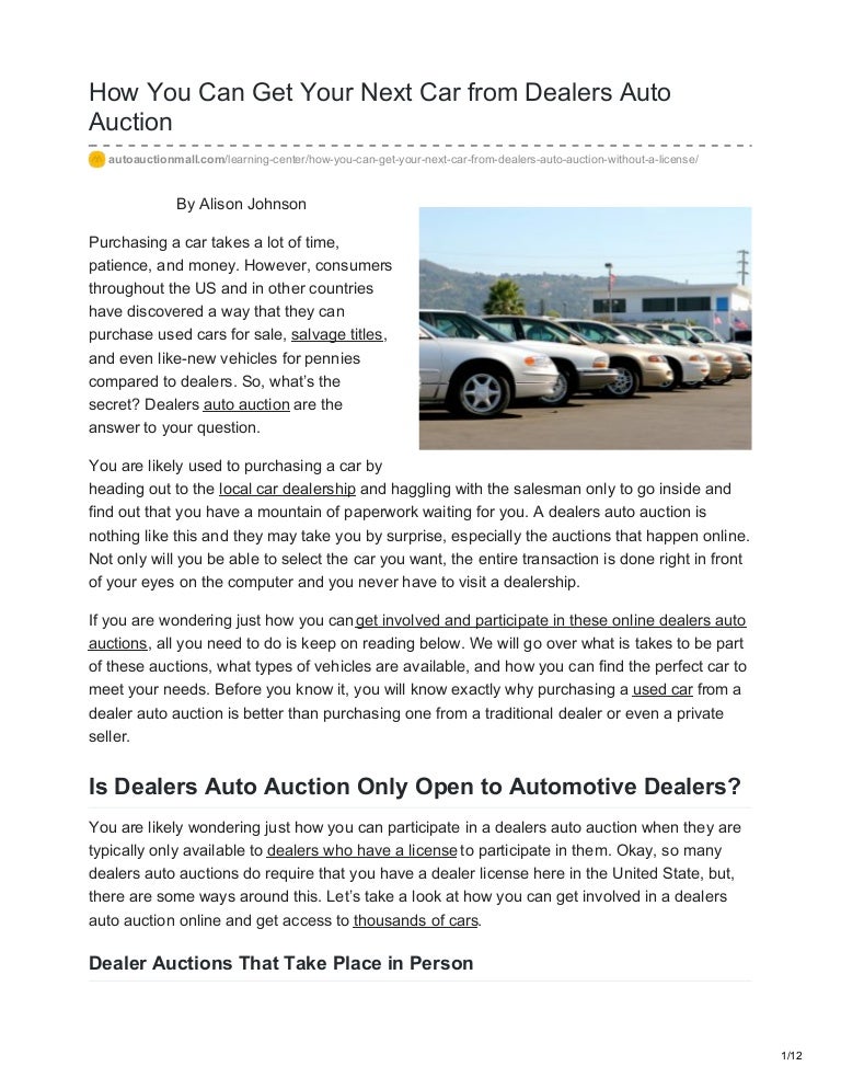 how do you get a car auction license