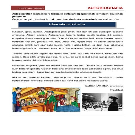 Autobiografia   lehen saio markatzailea x. amuriza