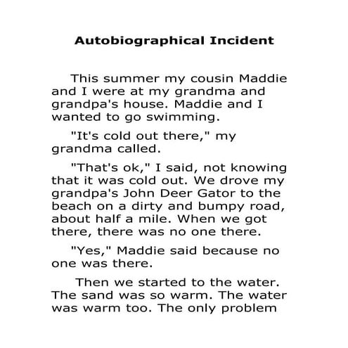 Autobiographical incident | DOC