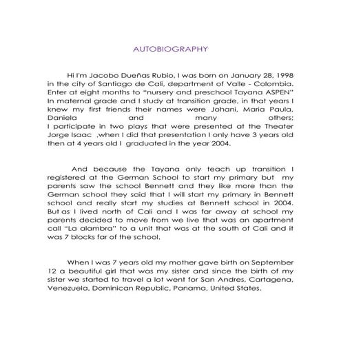 Autobiography of Jacobo