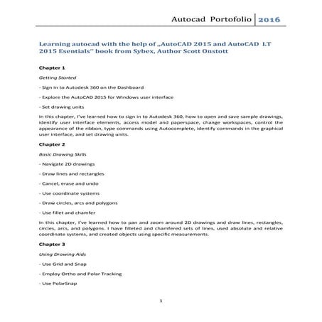 Autocad portfolio 2016